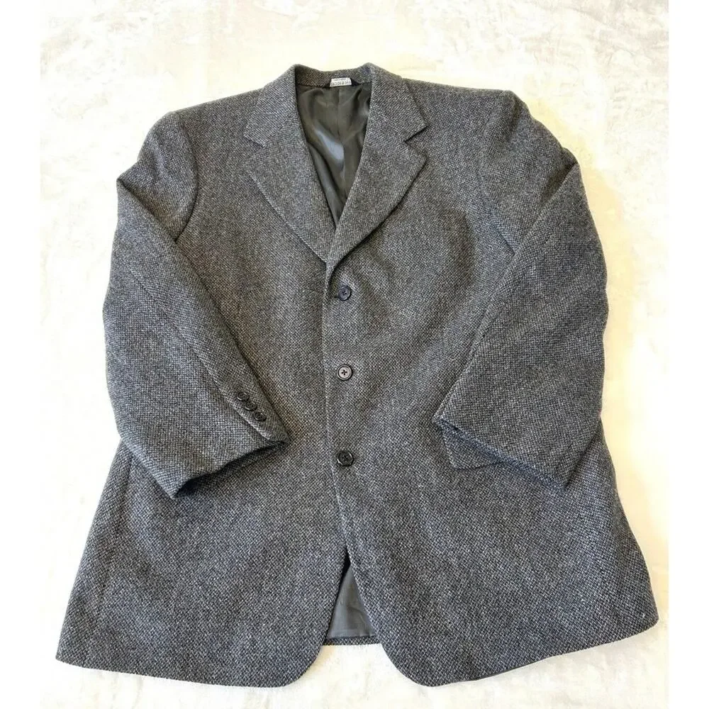 Brooks 346 Mens Wool/Lambs Sport Coat 41R Gray Blazer Jacket Career Preppy VTG
